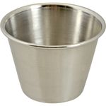 Browne Foodservice 515059 Sauce Cup, 2-1/2 Oz., 2-2/5" Dia., Round, Rolled Edge, Stainless Steel, Satin Finish Interior, Mirror Finish Exterior (Cash & Carry Packaging)                                                                                                                