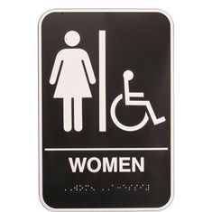 Sign,Woman,Whlchair(Braille) for Vollrath Part# 5630