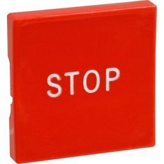 Button,Stop(Red,1.25"Sq) for Oliver Packaging & Equipment Part# 5708-6116