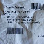 3/4" BRZ BALL CONE CHECK VLV For Conbraco Industries Part# 61-104-01