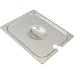 Vollrath 75220 Super Pan V Steam Table Pan Cover, Stainless, 1/2 Size, Reinforced Flat Slotted, 12-5/8" X 10-15/16" X 1/2", Fits All 1/2 Size Pans, Made In Usa (Refer To Vollrathfoodservice.Com For Full Warranty Policy)                                                  