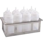 Server 86974 Squeeze Bottle Holder, 1/3 Size Pan, Octuple, Includes 8 Bottles