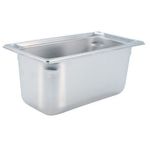 Vollrath 90362 Super Pan 3 1/3 Gn Food Pan, 6" Deep (150Mm), 5.8 Qt Capacity, 22 Gauge, 300 Series Stainless Steel, Top Flange Corners With Concave Indentation, Anti-Jamming, Ramped Sides, Reverse Form Flattened Edge, Framing Shoulder, Interchangeable With Spv Plastic