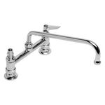 T&S Brass B-0221 Double Pantry Faucet, Deck Mount, 8" on Center, 12" Nozzle