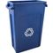 Slim Jim Recycling Can 23 Gal Blue With Handles for Rubbermaid Part# FG354007BLUE