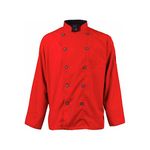 KNG2122RDSLM - Medium Men's Active Red Long Sleeve Chef Coat