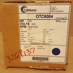 1/20hp 230v 1500rpm CCW 1.1amp For Century Motors Part# OTC6004