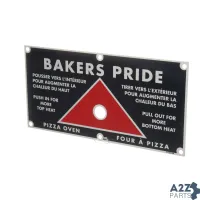 Bakers Pride AS-U1224A Plate, Push/Pull, Bi Lingual, FC-816