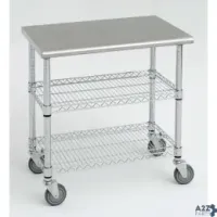 Hubert 22400/34611 KITCHEN CART WITH SOLID STAINLESS STEEL TOP - 38"L