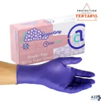 AmerCareRoyal 6001-C Small Grape Grip Powder Free Exam Grade Nitrile Gloves