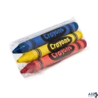 AmerCareRoyal CR21603PKP-C 3-Color (Red, Blue, Yellow) Cello Wrapped Crayons, Case