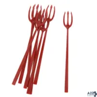 AmerCareRoyal RPF325RD Plastic 3 Prong Red Devil Cocktail Forks, Case Of 2500