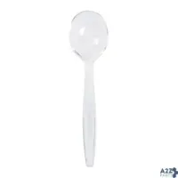 AmerCareRoyal S4601C-C Clear Heavy Weight Polystyrene Plastic Soup Spoons, Cas