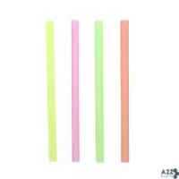 AmerCareRoyal STNCL2160903 8.5" Colossal Unwrapped Neon Plastic Straws, Assorted