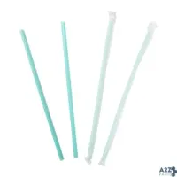 AmerCareRoyal STNGT2601033-C 10.25" Giant Paper Wrapped Light Blue Plastic Straws,