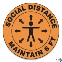Accuform MFS382ESP Slip-Gard Social Distance Floor Signs, 17" Circle, "