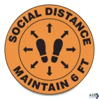 Accuform MFS386ESP Slip-Gard Social Distance Floor Signs, 17" Circle, "