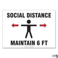 Accuform MGNF542VPESP Social Distance Signs, Wall, 14 X 10, "Social Distan