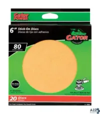 Ali Industries Inc 3245 Gator 6 In. Aluminum Oxide Adhesive Sanding Disc 80 Gri