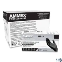 Ammex Corp ABNPF44100 Nitrile Exam Gloves, Powder-Free, 3 Mil, Medium, Black,