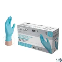 Ammex Corp APFN46100 Professional Nitrile Disposable Exam Gloves Large Blue