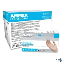 Ammex Corp VPF62100 Vinyl Exam Gloves, Powder-Free, Small, Clear, 100/Box