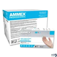 Ammex Corp VPF64100 Vinyl Exam Gloves, Powder-Free, Medium, Clear, 100/Box