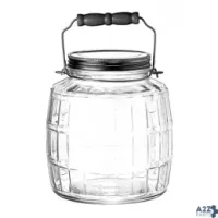 Anchor Hocking 85728AHG17 Barrel Jar, 1 Gallon, 7-3/8" Dia. X 8"H, Handled, Bru