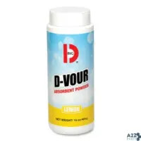 Big D 166 D-Vour Absorbent Powder, Canister, Lemon, 16Oz, 6/Carto