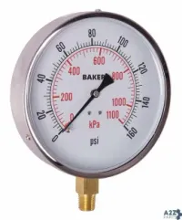 Baker Instruments 421AVND-160 PRESSURE GAUGE, 0-160 PSI