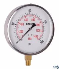 Baker Instruments 421AVND-200 PRESSURE GAUGE, 0-200 PSI