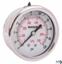 Baker Instruments AHNC-100P PRESSURE GAUGE, 0-100 PSI
