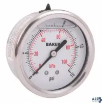 Baker Instruments AHNC-15P PRESSURE GAUGE, 0-15 PSI