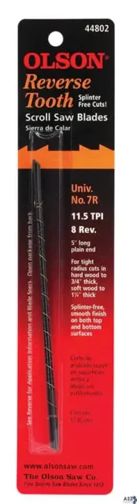 Blackstone Industries 44802 Olson 5 In. Carbon Steel Scroll Saw Blade 11.5 Tpi 12 P