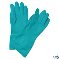 Boardwalk BWK183M Flock-Lined Nitrile Gloves, Medium, Green, Dozen