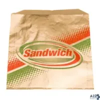 Brown Paper Goods 5A02 SANDWICH FOIL BAG, 6" LENGTH X 0.75" WIDTH X 6.5" 1000P