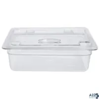 Cambro 20CWLN135 1/2 Size Clear Camwear Fliplid Hinged Notched Food Pan