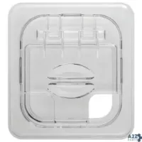 Cambro 60CWLN135 1/6 Size Clear Camwear FlipLid Hinged Notched Cover