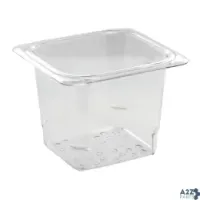 Cambro 65CLRCW135 1/6 Size 5 In Clear Camwear Colander Food Pan
