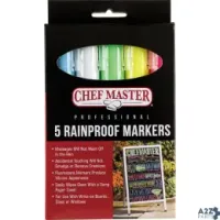 Chef-Master 90032 Chef-Master Rain Proof Markers, 5-Pack Of Fluorescent C