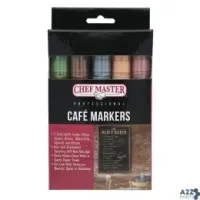 Chef-Master 90245 Cafe Markers, For Use On Write-On Boards, Glass Or Wind
