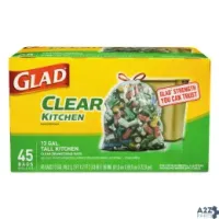 Clorox 78543 Glad Recycling Tall Kitchen Drawstring Trash Bags 45/Bx