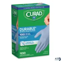 Curad CUR4145R Powder-Free Nitrile Exam Gloves, One Size, Blue, 100/Bo