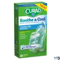 Curad CUR5236 Soothe And Cool Clear Gel Bandages, Assorted, Clear, 8/