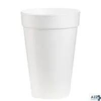 Dart 16J16 Foam Drink Cups, 16 Oz, White, 25/Bag, 40 Bags/Carton