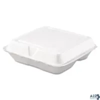 Dart 80HT3R FOAM HINGED LID CONTAINERS, 3-COMPARTMENT, 7.5 X 8