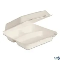 Dart HC9CSC-2050 BAGASSE 3-COMP HINGED-LID CONTAINERS, IVORY