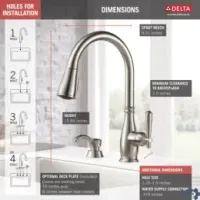 Delta Faucet 19962Z-SSSD-DST Charmaine One Handle Stainless Steel Kitchen Faucet - T