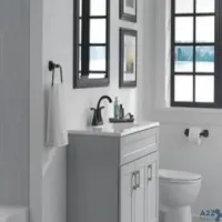 Delta Faucet 25748LF-BL Sandover Black Two-Handle Bathroom Faucet 4 In. - Total