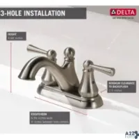 Delta Faucet 25999LF-SS Haywood Stainless Steel Two Handle Lavatory Faucet 4 In